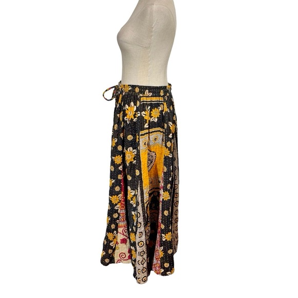 Kantha Maxi Skirt Handmade Boho Patchwork - Picture 4 of 6